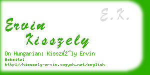 ervin kisszely business card